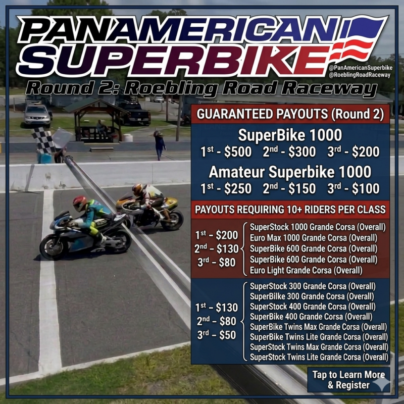 Round 2 Payouts Roebling Road Raceway!